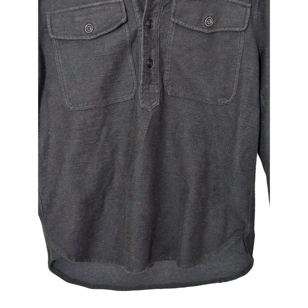 J Crew Knit Goods NY Pullover Shirt‎ Women M Black Long Sleeve Casual Chore Barn